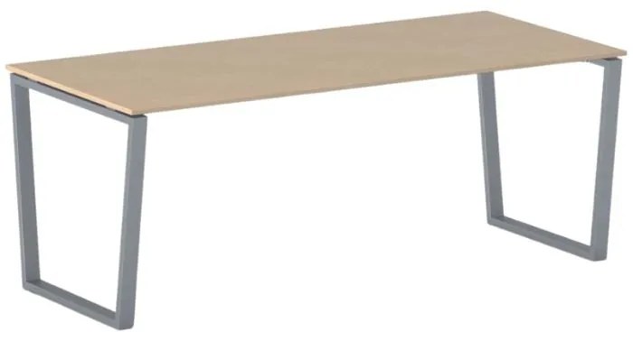 Kancelársky stôl PRIMO IMPRESS, 200x90 cm, sivostrieborná podnož, buk