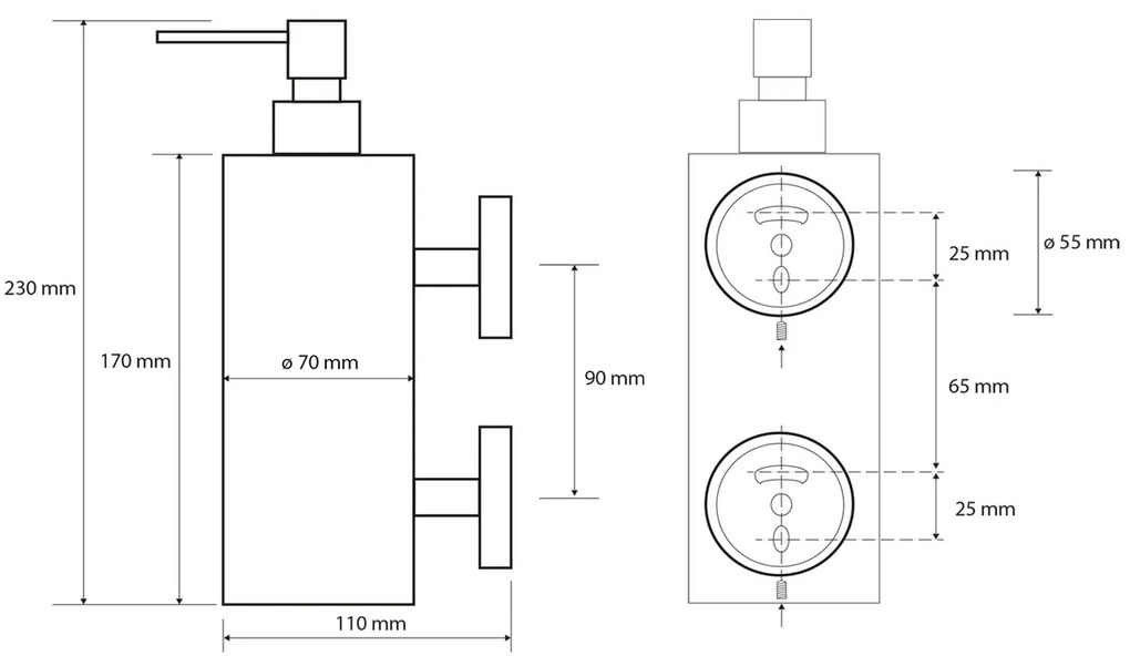 SAPHO XR102 X-Round dávkovač mydla 550 ml, chróm