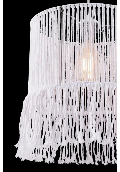 Závesný luster NESS MACRAME na lanku 1xE27/40W/230V biely