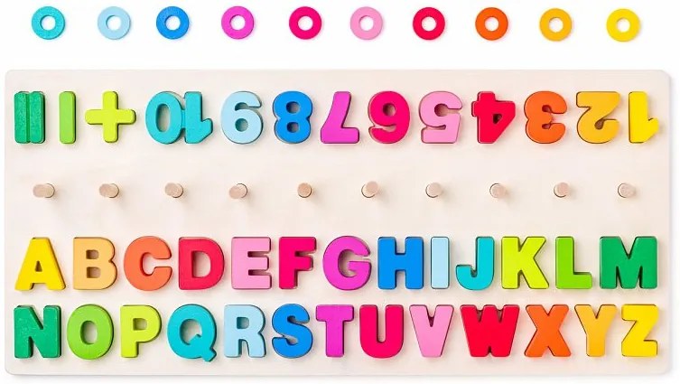 Didaktická doštička s počítaním, písmenami a číslicami