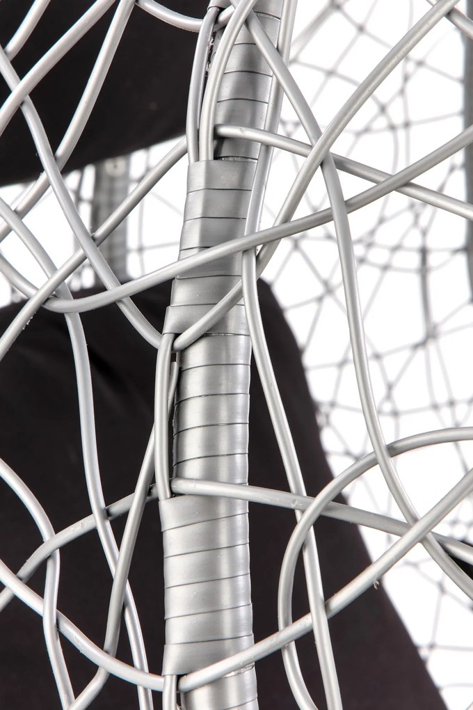 Závesné hojdacie kreslo EGGY šedé/čierne