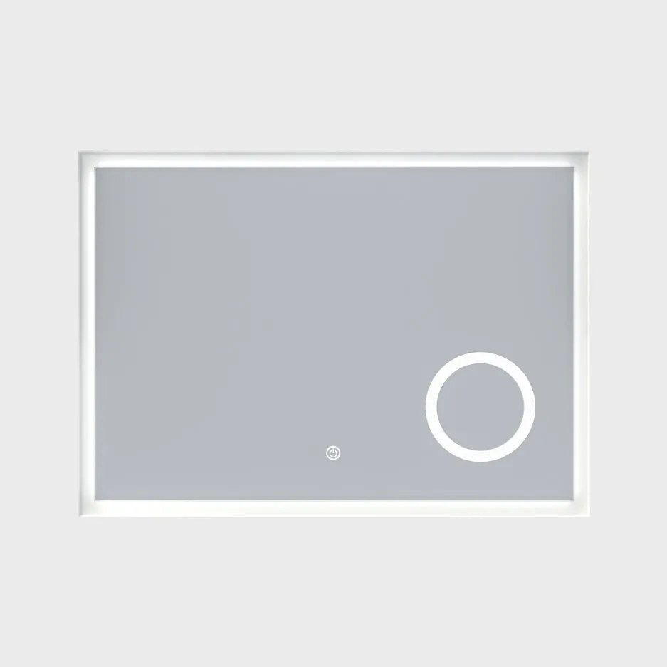 Erga Luna, LED zrkadlo 70x50cm s kozmetickým zrkadlom 3x zväčšenie, 1840 lm, 6500K, predné/zadné osvetlenie, ERG-V01-124-7050-00