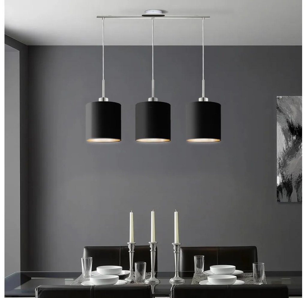 Eglo - LED  Luster na lanku TUNJA 3xE27/60W/230V čierna 1xEG32521+3xEG32497