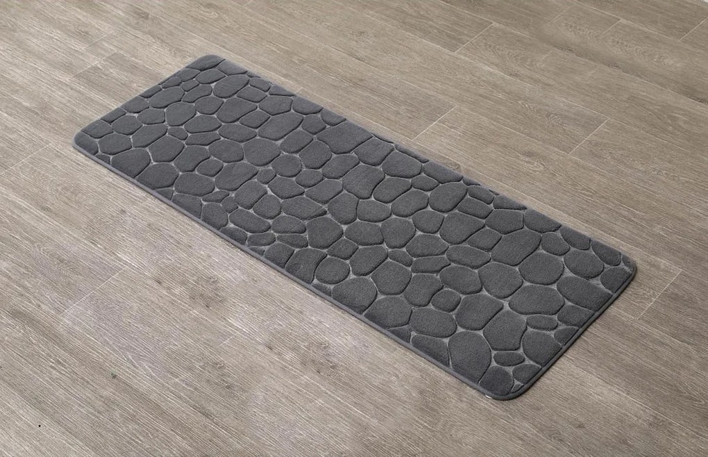 TENDANCE Predložka do kúpeľne Stones, 45x120 cm, grafitová