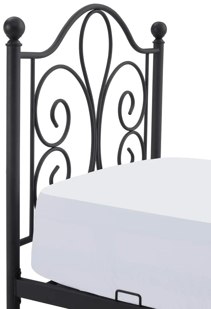 Kovová postel Panama 90 x 200 cm černá
