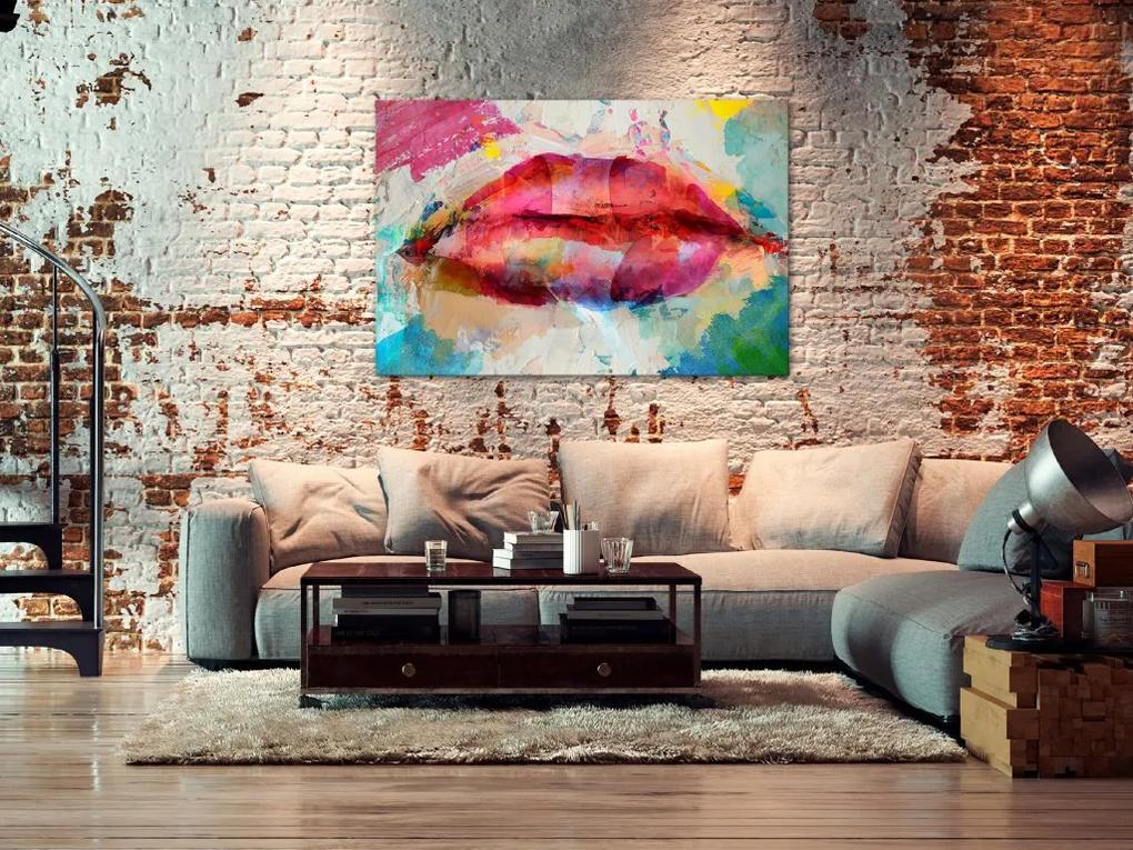 Artgeist Obraz - Artistic Lips (1 Part) Wide Veľkosť: 90x60, Verzia: Na talianskom plátne