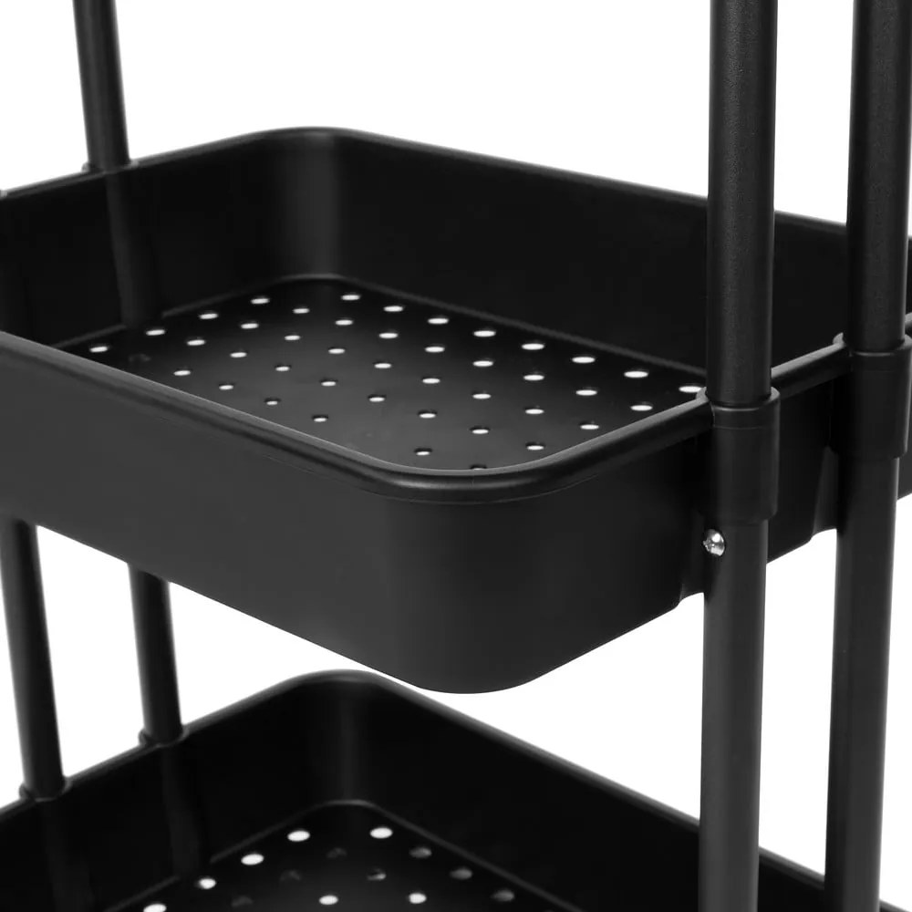 Čierny plastový pojazdný regál 43x36 cm Grena – Compactor