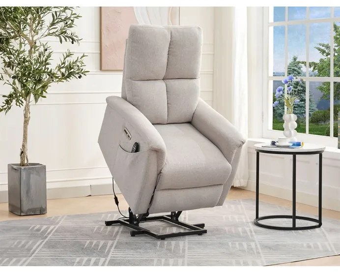 Autronic BONTEC Polohovacie kreslo, elektrické zabudované ovládanie, béžová, látka, TV-929 CRM2 Farba: Šedá