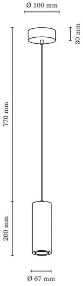 Spot-Light 1551174 - LED Luster na lanku PIPE 1xGU10/5W/230V matný dub