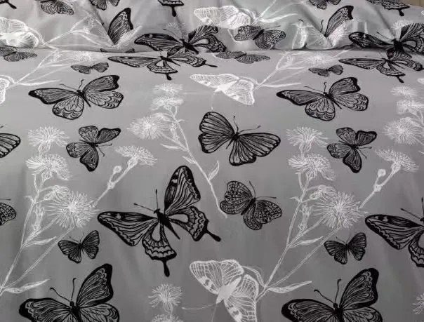 Obliečky OPRAH GREY BUTTERFLIES 7-dielna sada 140x200 cm