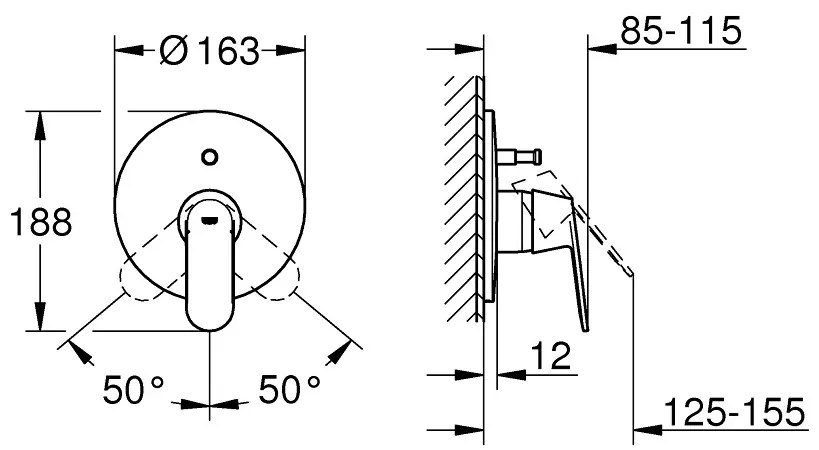 GROHE Eurosmart Cosmopolitan - Páková vaňová batéria, chróm 19382000