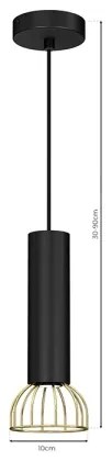 Luster na lanku DANTE 1xGU10/25W/230V čierna/zlatá