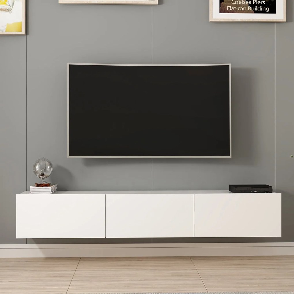 TV stolík/skrinka Robert (Biela). Akcia -18%. Vlastná spoľahlivá doprava až k Vám domov. 1072980