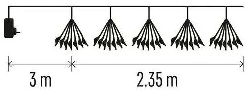 LED Vianočná reťaz 150xLED/5,35m teplá biela