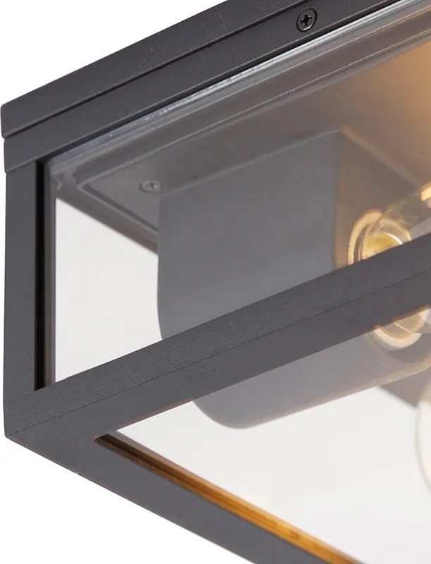 Inteligentné stropné svietidlo čierne IP44 2-žiarovkové vrátane Wifi ST64 - Charlois