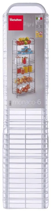Biely kovový úložný regál 41x104 cm Monaco – Metaltex