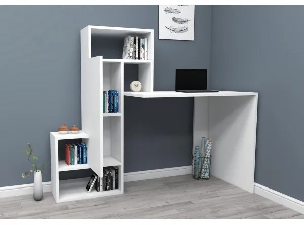 Pracovný stôl s policou IRMAK 119x138,6 cm biela