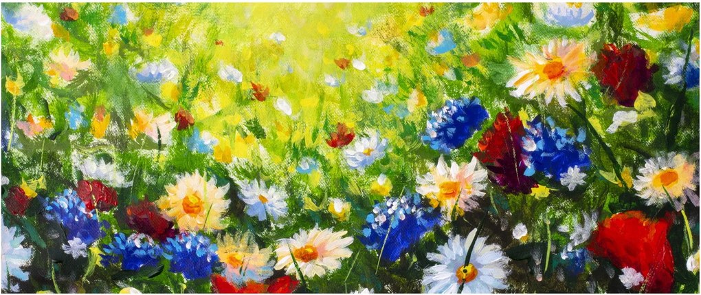Obraz divokých kvetov (120x50 cm)