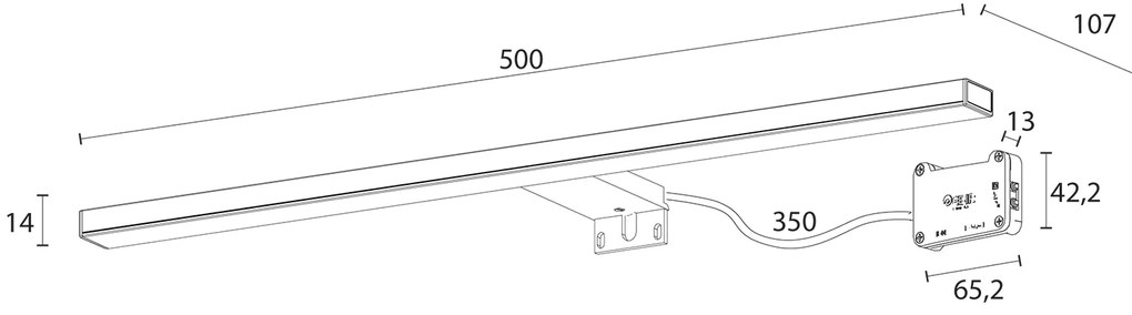 Sapho Sapho, ESTHER 2 LED svietidlo, 6W, 500x14x107mm, čierna, E27586CI