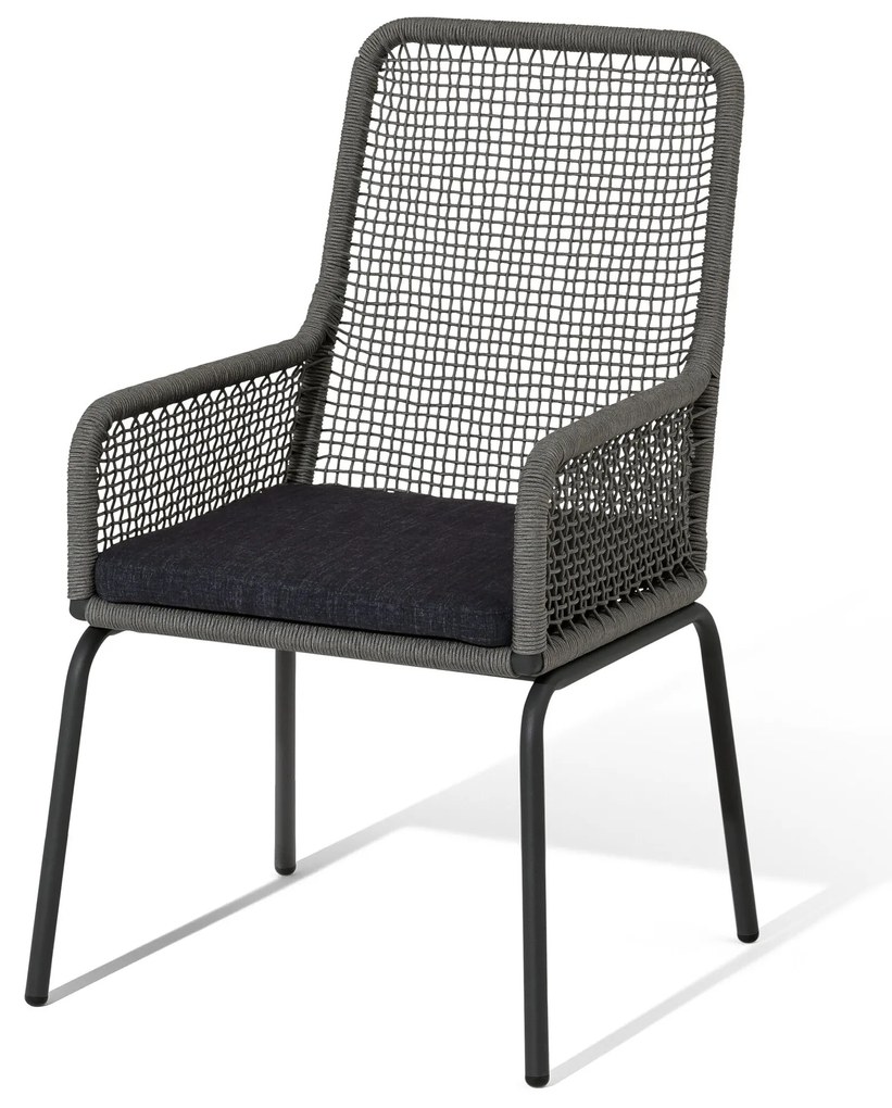 Stolička s vysokým operadlom s textilným výpletom