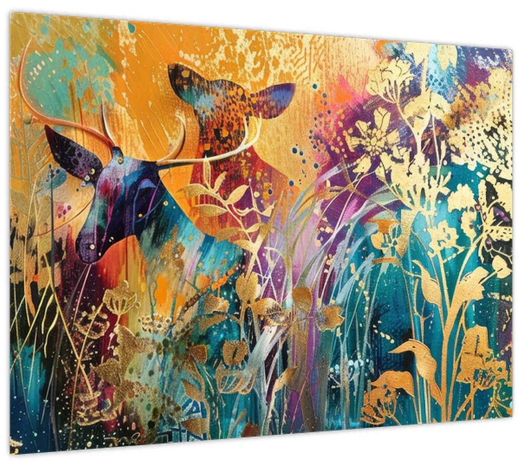 Obraz - Abstraktná maľba prírody (70x50 cm)