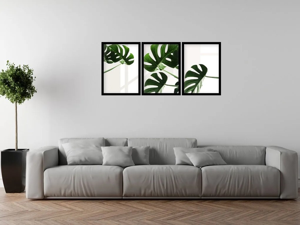 Gario Sada plagátov Krásna zeleň - 3 dielna Farba rámu: Bez rámu, Rozmery: 135 x 63 cm
