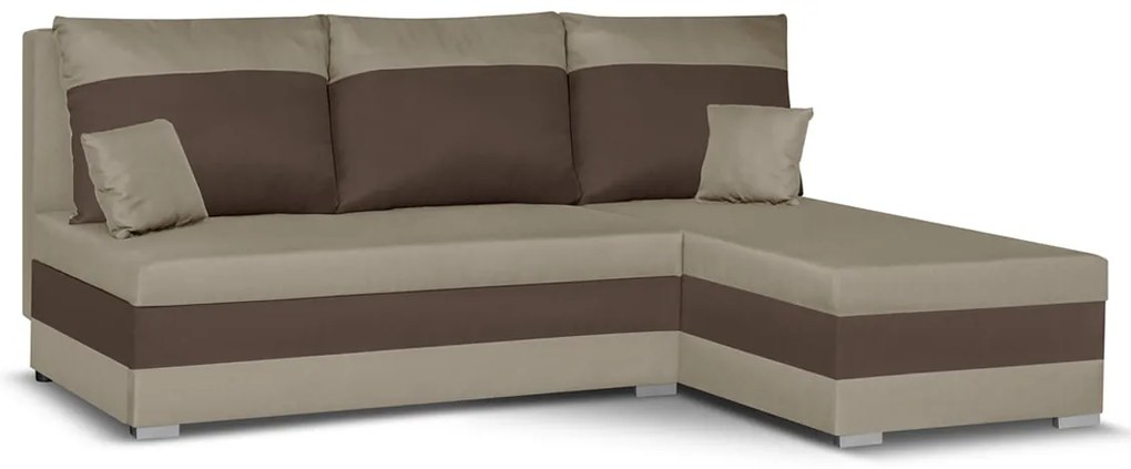 Rohová sedacia súprava s funkciou spania GUSTO Svetlo hnedá/tmavo hnedá