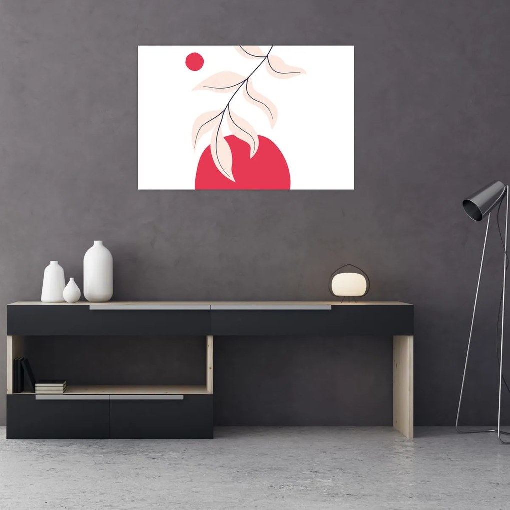 Obraz - Ružová florálna abstrakcia N⁰2 (90x60 cm)