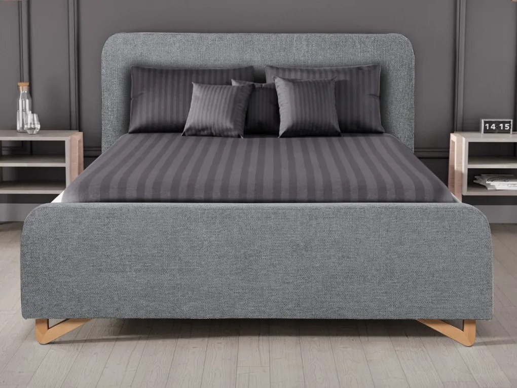 Posteľ Flamingo 180x200 cm, holubí šedá štruktúrovaná tkanina