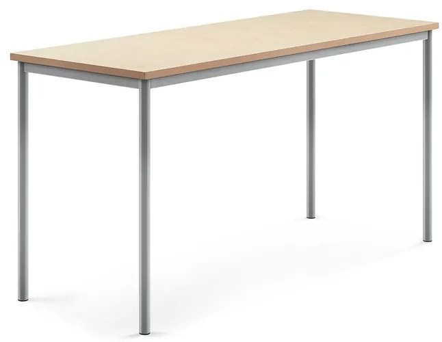 Stôl SONITUS, 1800x700x900 mm, linoleum - béžová, strieborná