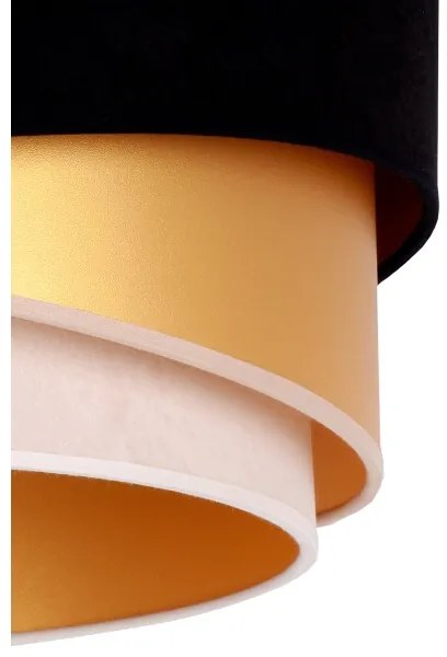 Duolla - Prisadený luster KOBO 1xE27/15W/230V pr. 45 cm čierna/zlatá/krémová