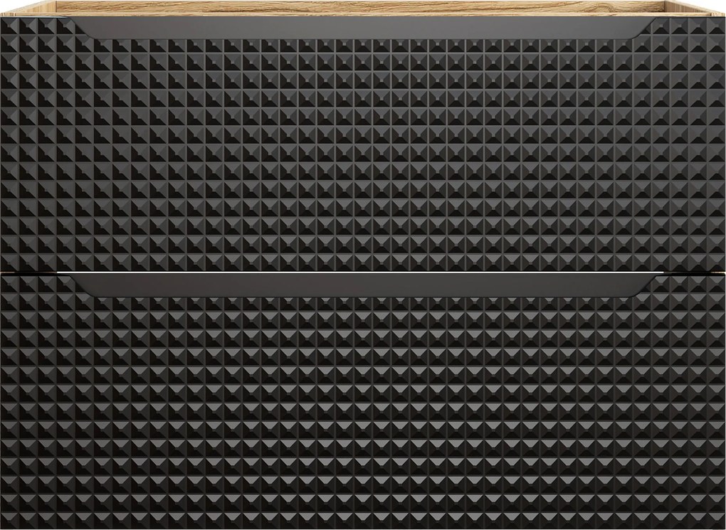 Comad Kúpeľňová skrinka pod umývadlo Luxor Black 80 čierna/dub olejovaný