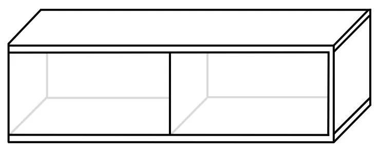 Obývacia stena LOBO, horné skrinky: čierne, spodné skrinky: čierne