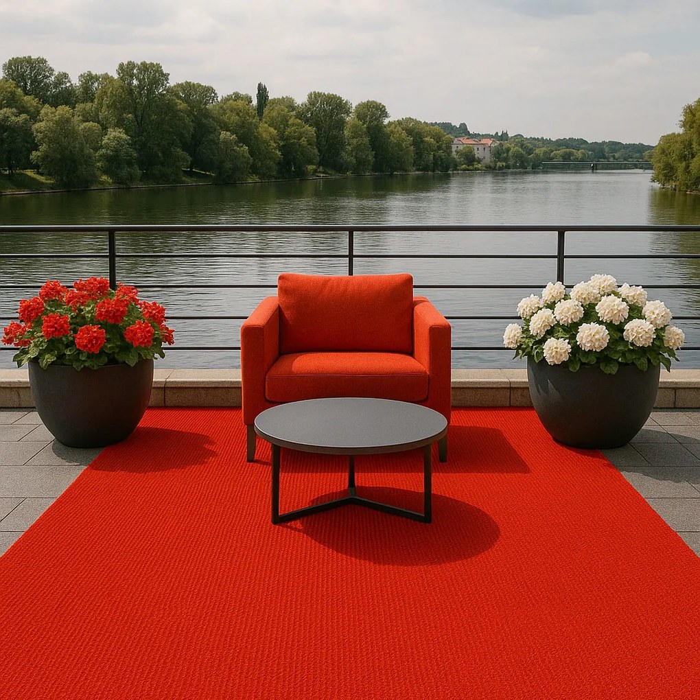 SUPER CENA: Červený festivalový metrážny koberec Budget, na mieru, šíře 4m, červená, resine, chodba / predsieň, Betap