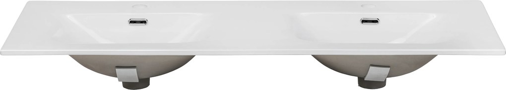 Comad Nábytkové keramické dvojumývadlo SKY 120D-8099, 121x46 cm, biela lesklá
