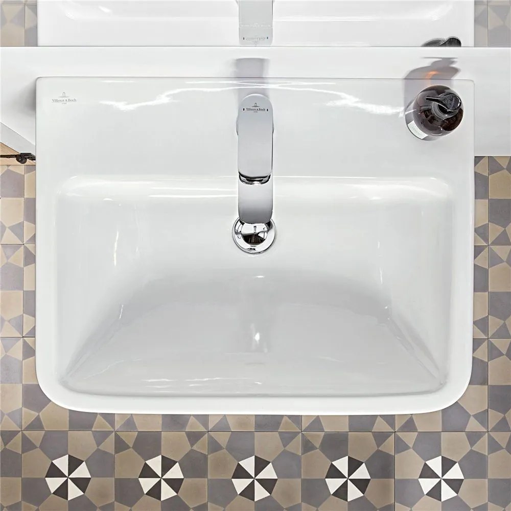 VILLEROY & BOCH O.novo závesné umývadlo s otvorom, s prepadom, 600 x 460 mm, biela alpská, s povrchom CeramicPlus, 4A4160R1