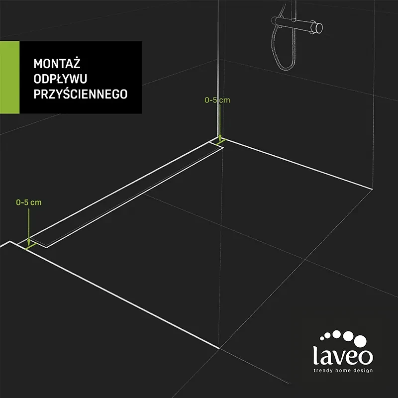 Laveo Basso, lineárny odtok s mriežkou 70 cm, čierna matná, LAV-COB_771D