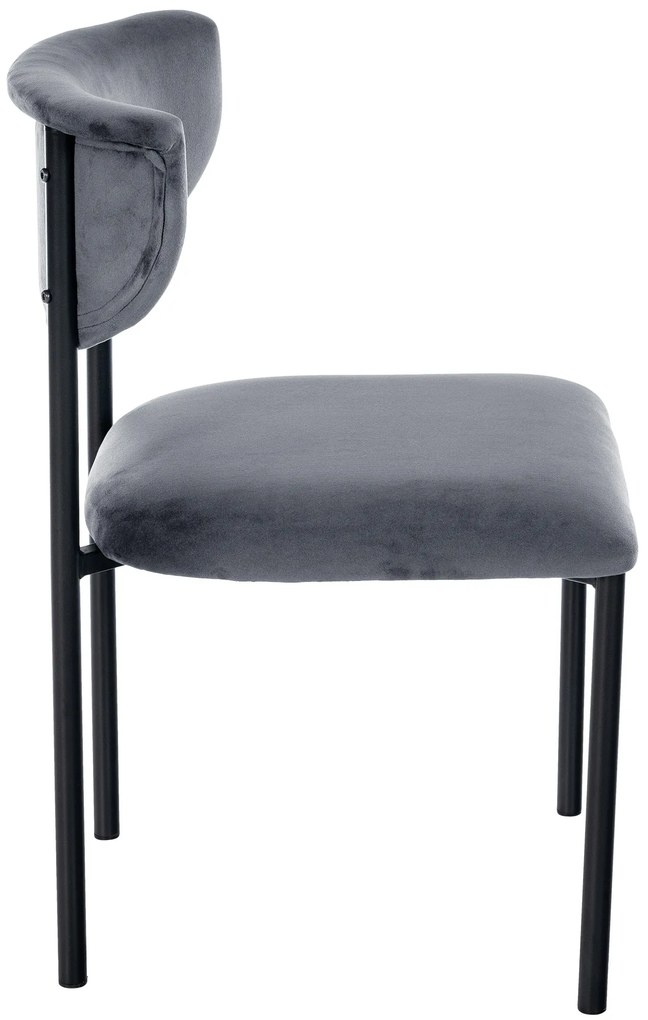 Stolička pre návštevy Gambell zamat - tmavošedá