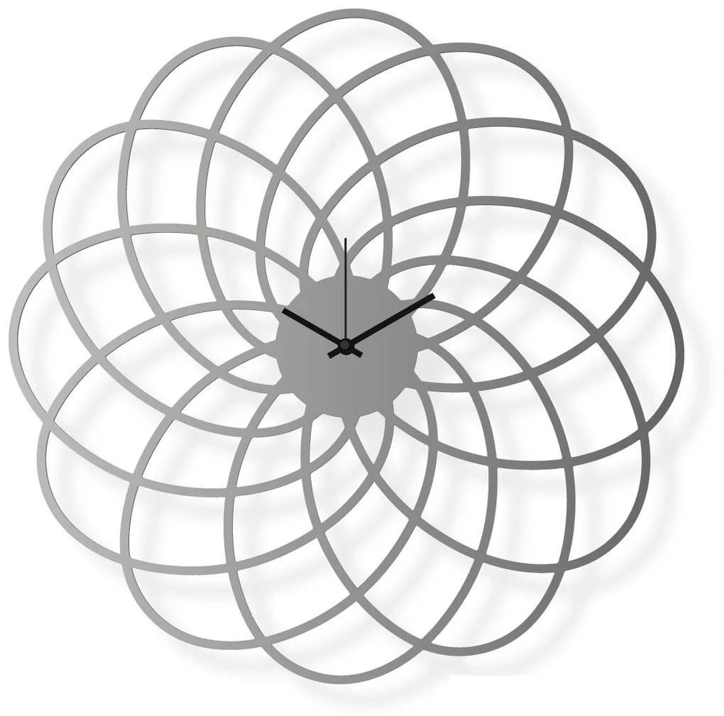 Dizajnové nástenné hodiny: Kvetina - Nerezová oceľ  62x62 cm| atelierDSGN