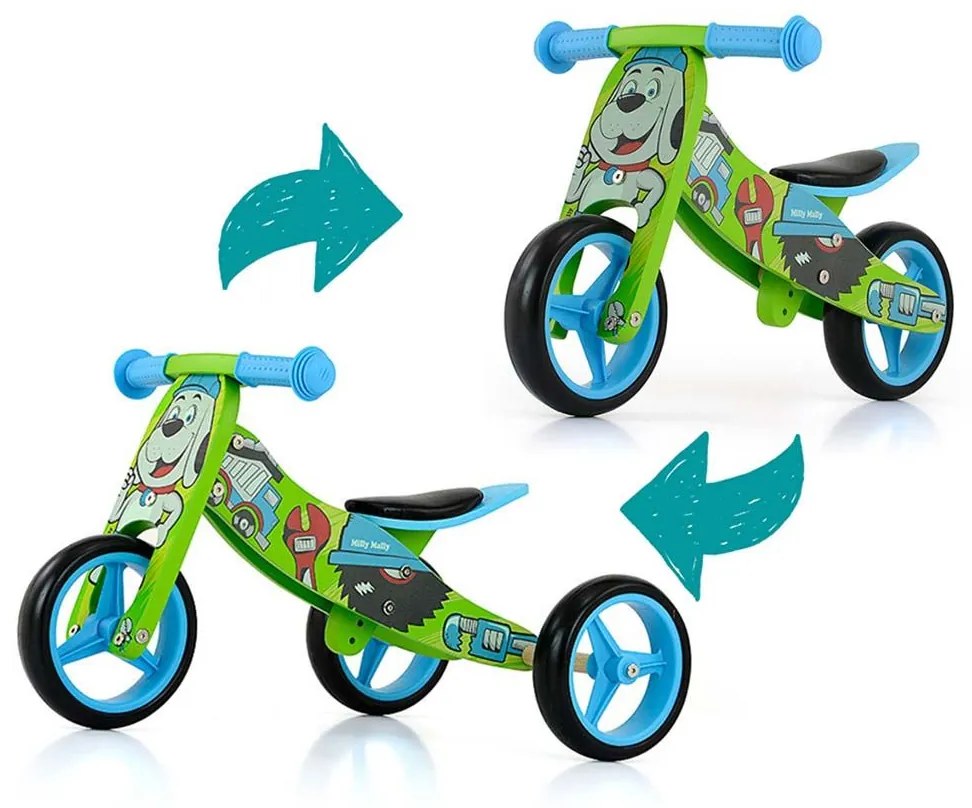 Detské multifunkčné odrážadlo bicykel 2v1 Milly Mally JAKE Bob