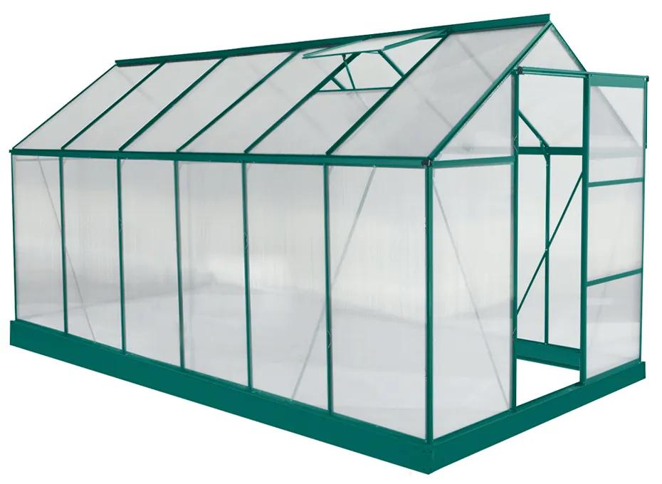 Záhradný skleník, polykarbonát, 190x371x205 cm, BURIO