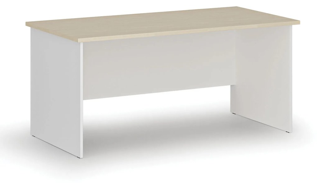 Kancelársky písací stôl rovný PRIMO WHITE, 1600 x 800 mm, biela/grafit