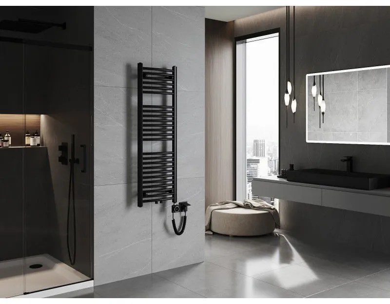 Mexen Ares, elektrické vykurovacie teleso 1200x400 mm + vykurovacia tyč 400 W, čierna, W102-1200-400-6400-70