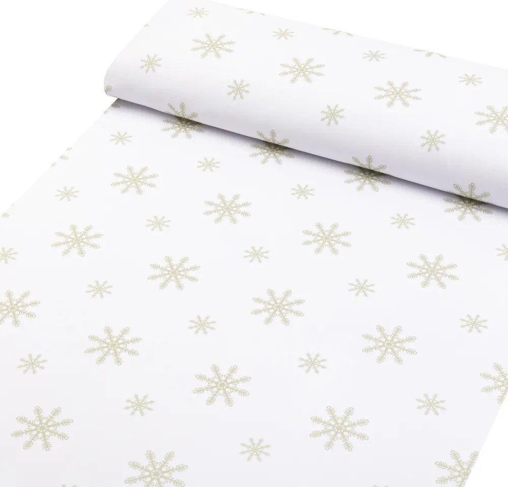 Biante Teflónové prestieranie na stôl TF-119 Vianočné béžové vločky na bielom 35x45 cm