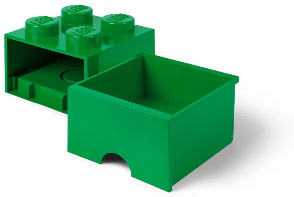 Zelený úložný box so zásuvkou LEGO®