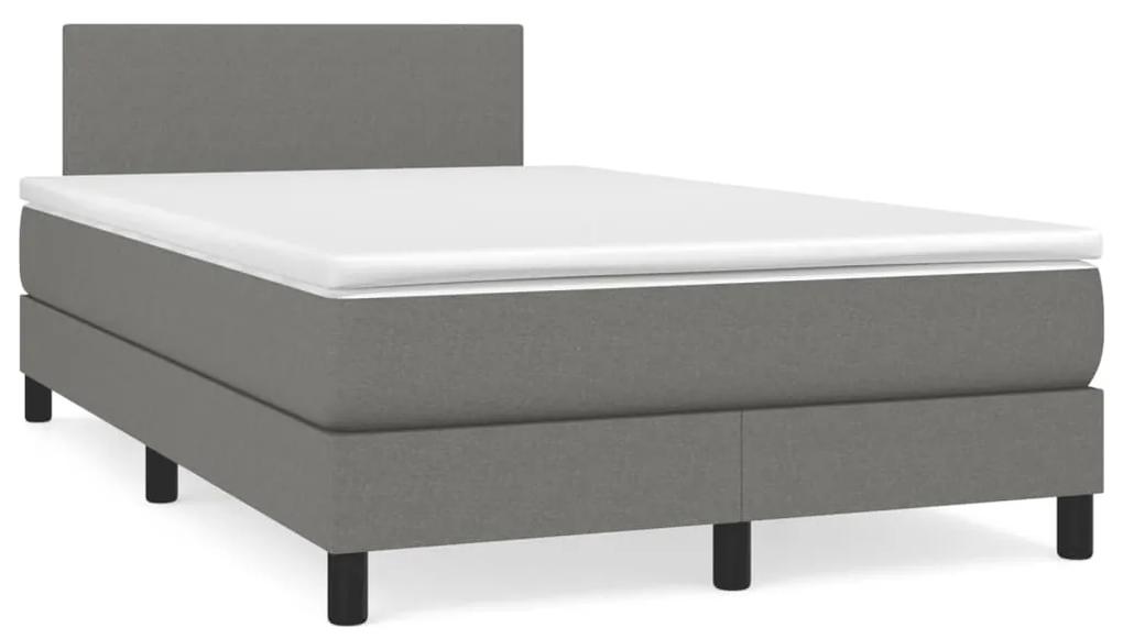 Boxspring posteľ s matracom a LED, tmavosivá 120x190 cm, látka 3270026
