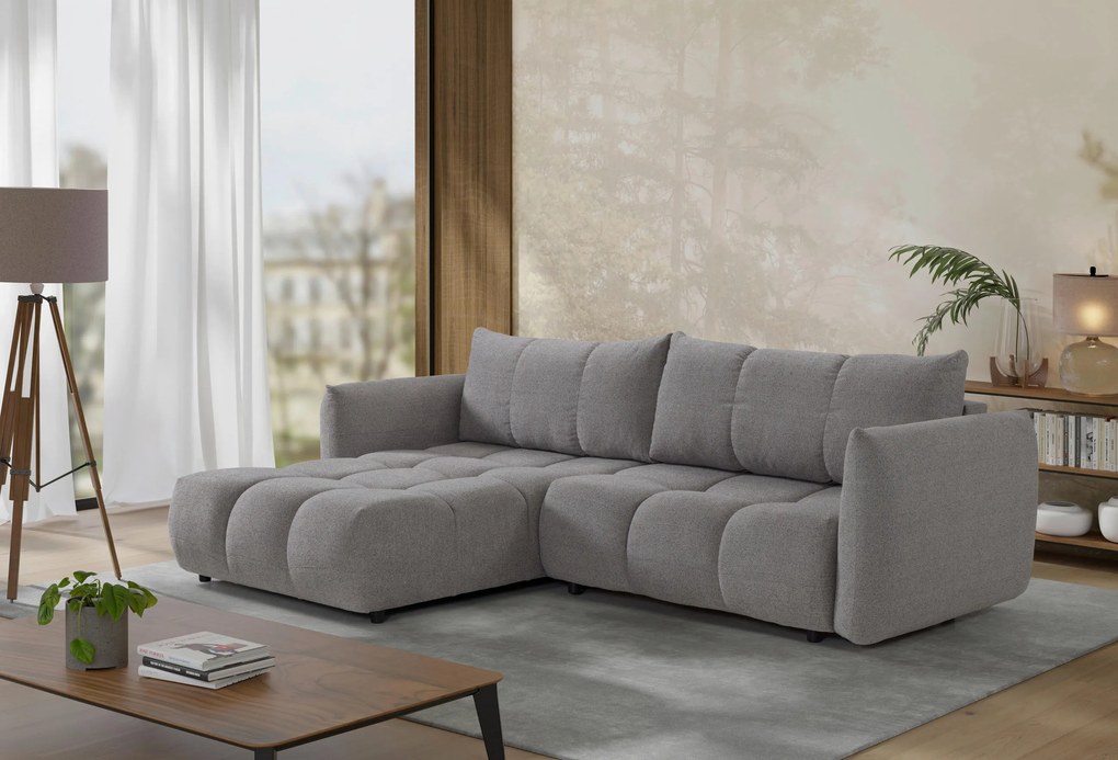 XXXLutz ROZKLADACIA ROHOVÁ SEDAČKA, plast, textil, kompozitné drevo, sivá MID.YOU - Online Only obývacie izby - 000694010309