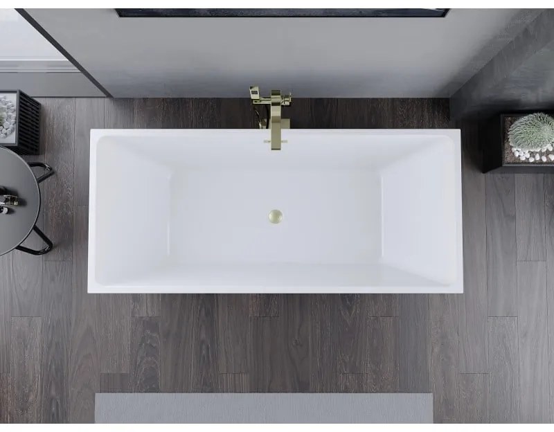 Mexen Lita, voľne stojaca vaňa 170 x 75 cm, biela, zlatý matný prepad, 52121707500-55