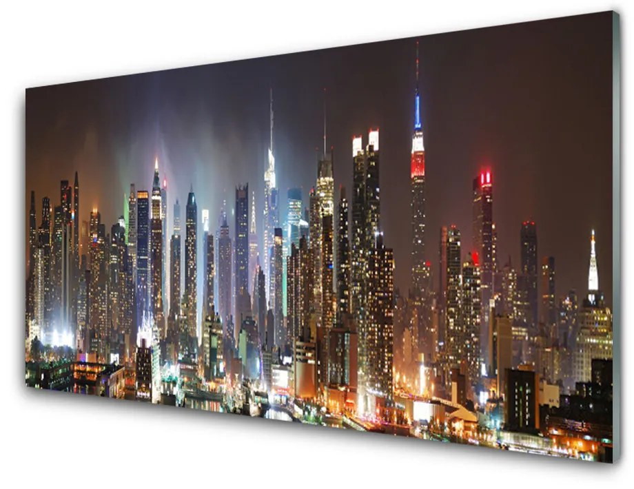 Obraz plexi Noc mesto new york 100x50 cm 2 Prívesky