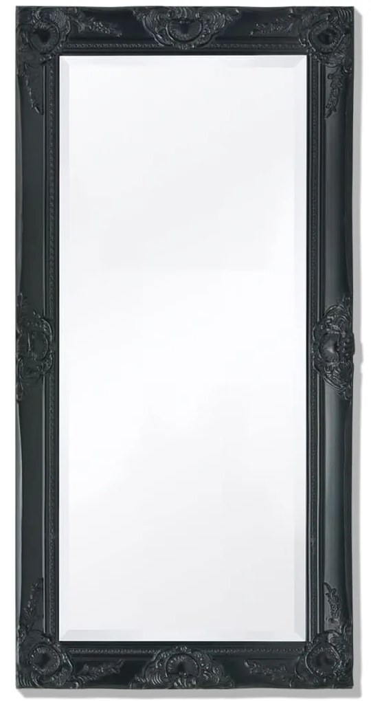 vidaXL Nástenné zrkadlo v barokovom štýle, 100x50 cm, čierne